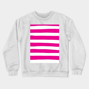 Uneven Stripes in Magenta and White Crewneck Sweatshirt